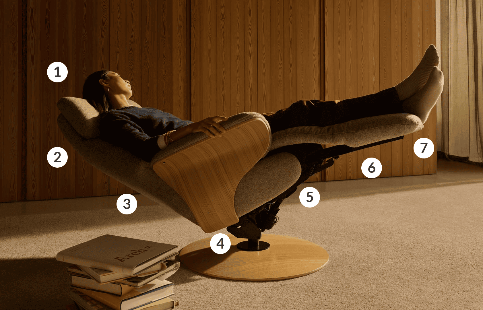 Stressless Adam i lutande position